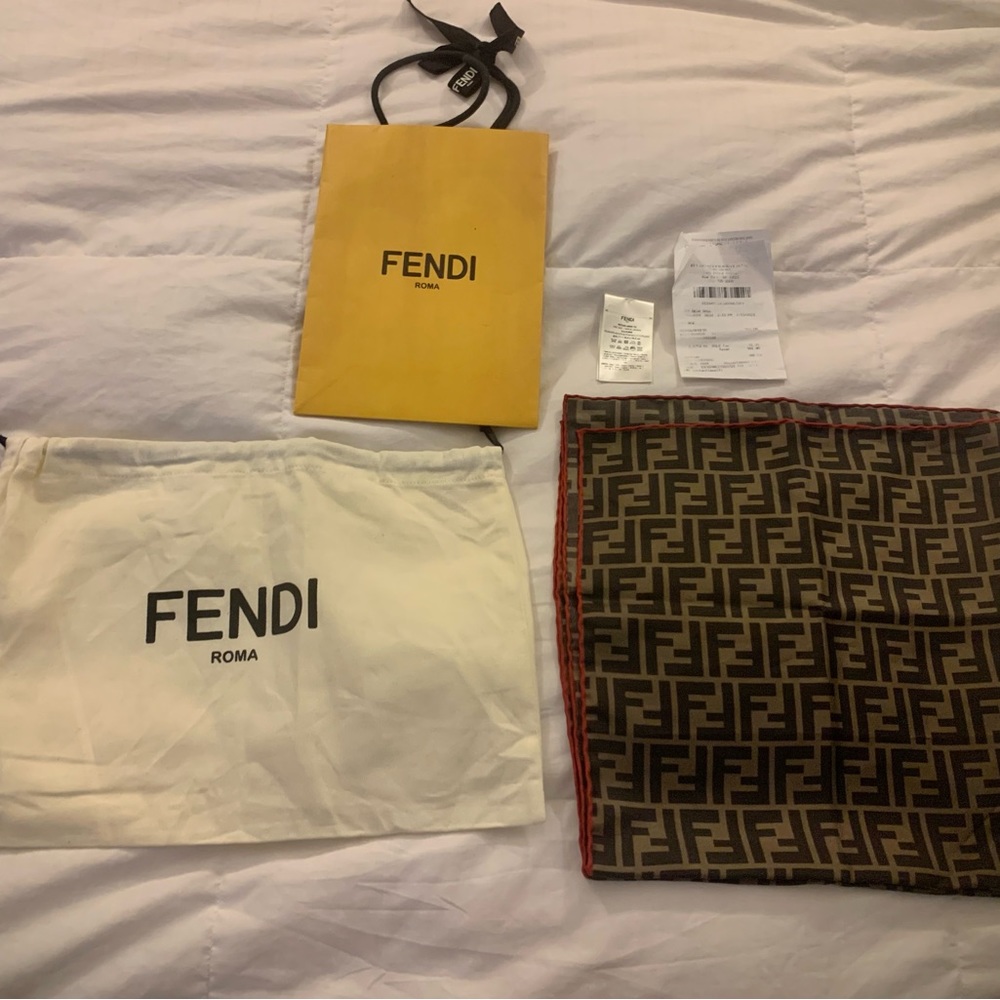 Real Designer Fendi Silk Foulard in Great Used Condition